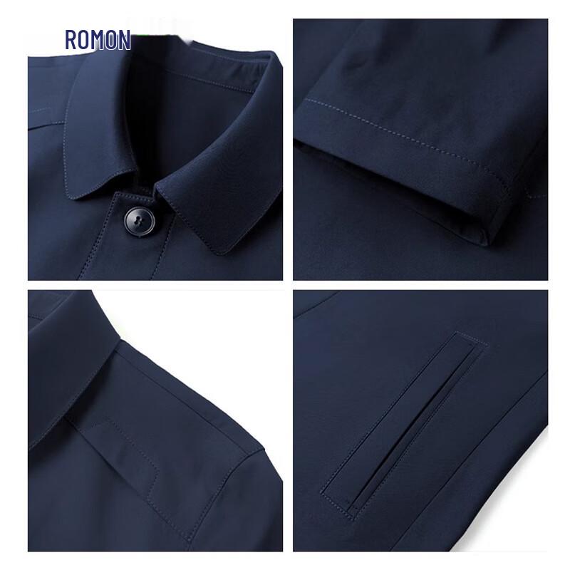 Romon Men's Mid-Length Wrinkle-Resistant Business Trench Coat