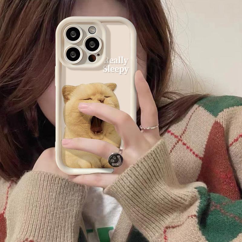 Sleep Cat Soft Phone Case For Samsung Galaxy S24 S23 S22 Ultra S21 FE A14 A52 A32 A33 A13 A53 A34 A54 A15 A35 A55 Silicone Cover