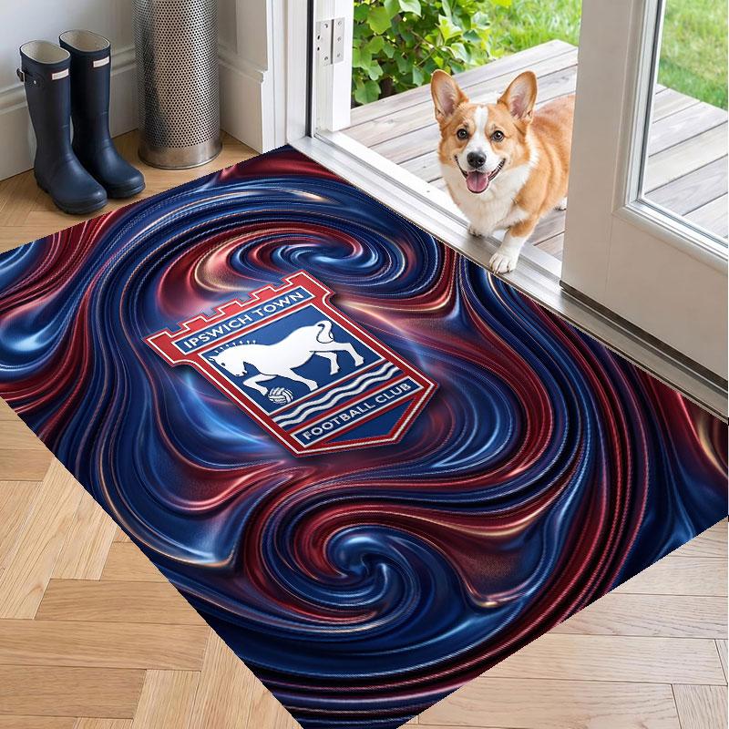 Soft Floor Carpet Ipswich Town Football Pattern Area Rug Decorative Mat For Home Room Decoration