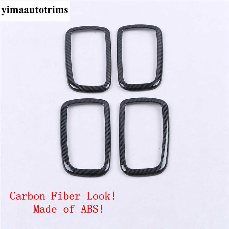 For Mitsubishi ASX 2014 - Car Inner Door Pull Handle Bowl Frame Cover Trim Carbon Fiber / Matte ABS Interior Accessories