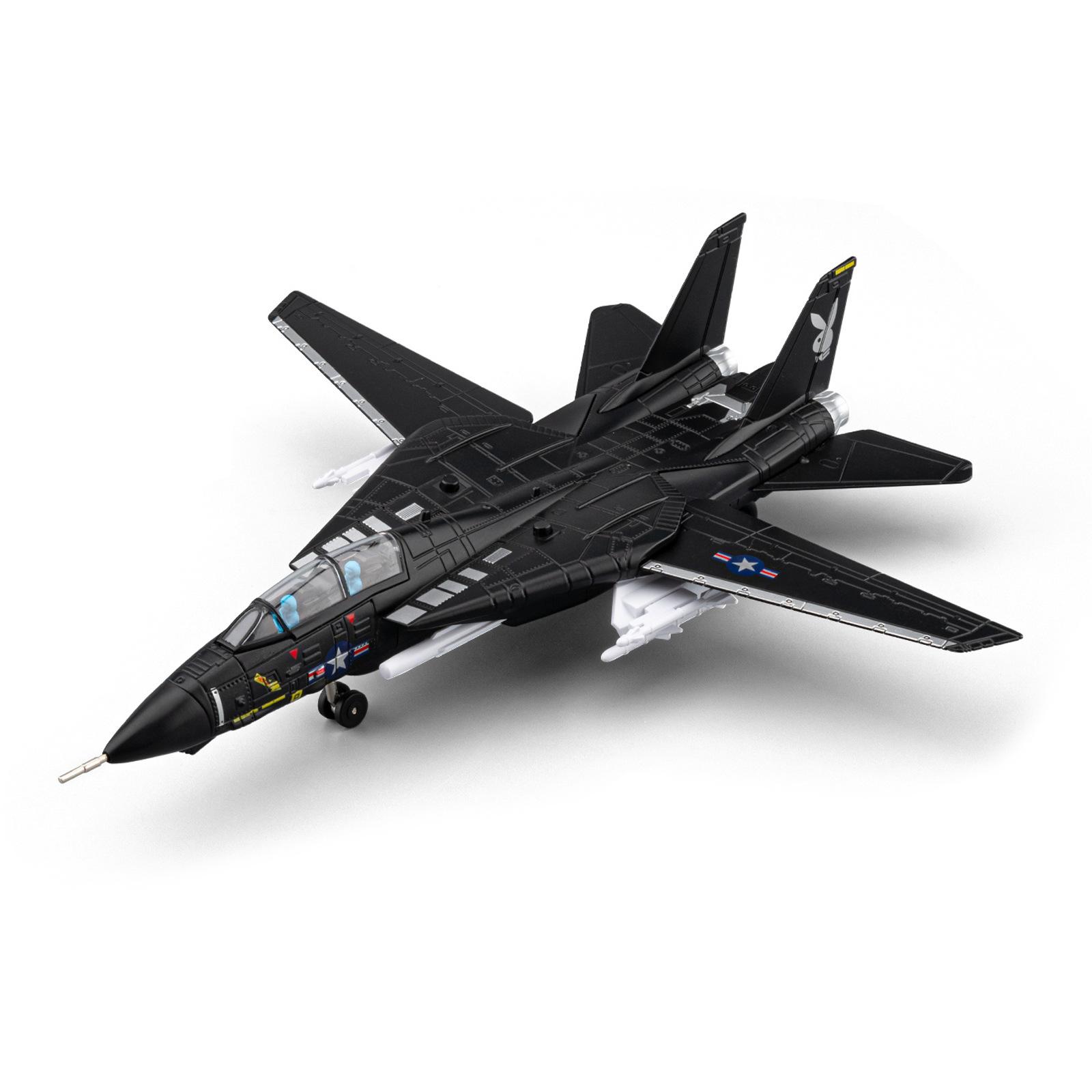 1/72 F-14 Tomcat Истребитель ВМС США Сплав Металл Литой Модель Истребителя со Звуком и Светом Высокая Симуляция Украшения для Дома чёрный