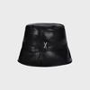VA Cubic Stud Vegan Leather Drop Bucket Hat Black