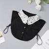 Fake Collar Front Tie White Lapel Blouse Detachable Collar Fake Women Vintage Crystal Lace Ladies False Blouse Collar Half Shirt