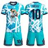 Vícebarevný graffiti design s postříkanou inkoustovou tématikou Messi, Velikost 10, Tištěný, Prodyšný, Unisex, Rodinná sladěná sada dresů pro děti