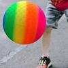 [KaroKak] Rainbow Ball Rubber Ball Playground Ball Dodgeball Kickball Kick Baseball Toy Park Kids Play (Rainbow)