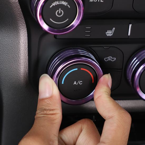 Center Console AC Radio Switch Knob Trim Decor Ring For Dodge RAM 1500 2018+