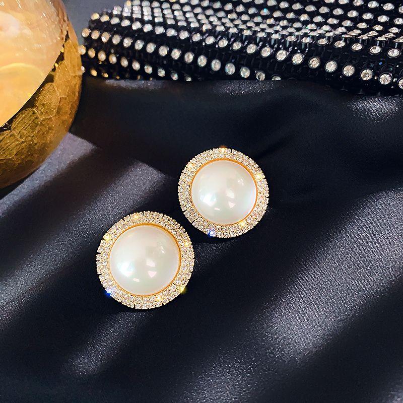 

Fancy Large Earrings Retro Internet Hot Lady Pearl Golden small