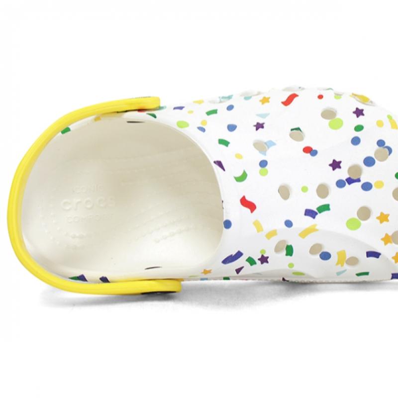 Crocs Baya Seasonal Printed K Women Kids Junior Clog Sandal Slipper White
