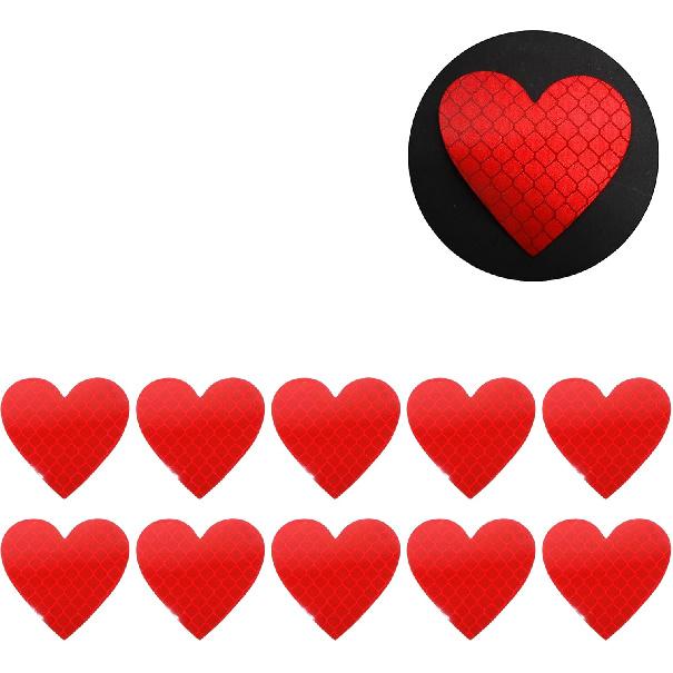 Reflective Bumper Decal Red Heart Rhombus Grid Reflective Car Sticker Personalized Decoration Vehicle Body or Door or Window