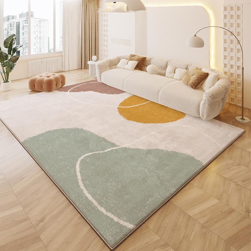 Cream Style Carpets for Living Room Irregular Shape Plush Bedroom Decor Carpet Fluffy Soft Bedside Rug Thick Washable Floor Mat