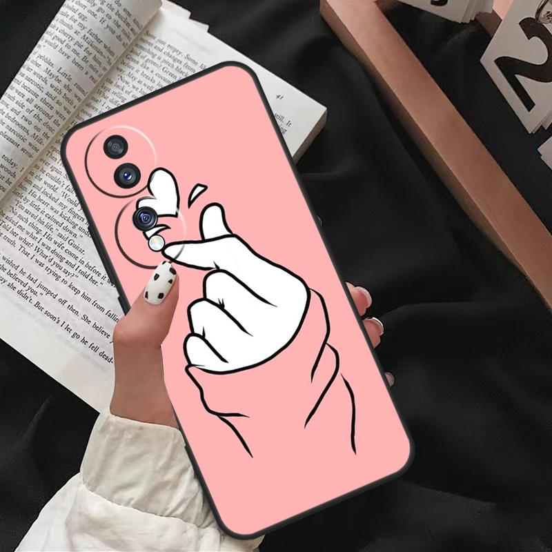 Kpop Hand Finger Heart For Honor Magic 8 Pro 6 5 7 Lite Case For Honor 200 400 50 70 90 X8b X9a X9b X9c X9d Win RT
