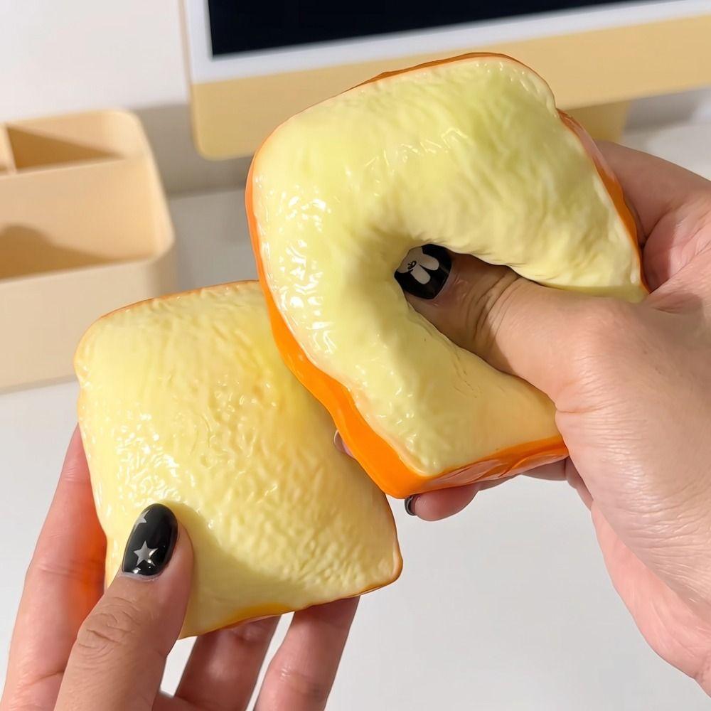 Sound Effects Toast Bread Squishy Toy Crunchy Sensory Fidget Toy for Kids Adults