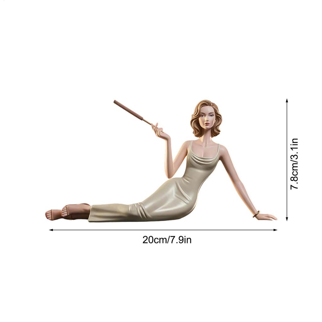 Women Statue Table Decoration Incense Holder Sculpture for Bookcase Window Sill Bookshelf Display Cabinet Nightstand Study