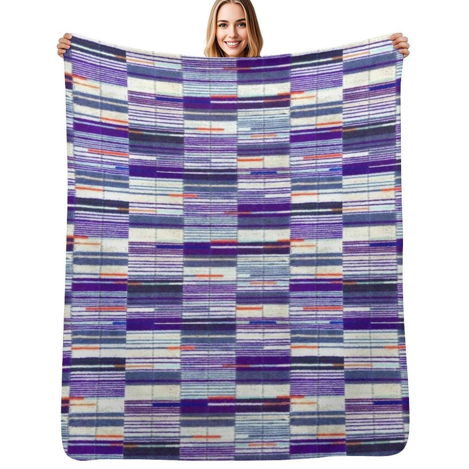 Creative Homewares Unisex Light Printed Image Of Elizabeth Line Underground Moquette Seat Cover Throw Blanket Cozy Blanket For Travel Camping Picnic