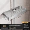 No Drilling Bathroom Storage Rack Wall-Mounted Shelf Hangable Shower Holder Organizer Modern Bathroom Accessories
