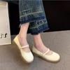 Leather Shoes for Women's 2026 New Spring/summer Flat Bottomed Loafer Leather Shoes  Leather Mary Jane Pumps for Women