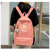 School Opening Must Have Small Daisy Printed Backpack Large Capacity Student Canvas Book Bag Korean Version Girl Four-piece Knapsack Set