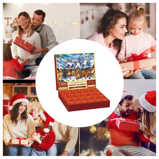 Weihnachts-Adventskalender-Puzzle 1000 Weihnachts-Countdown-Puzzle Winter Santa Schneemann Weihnachtsschmuck