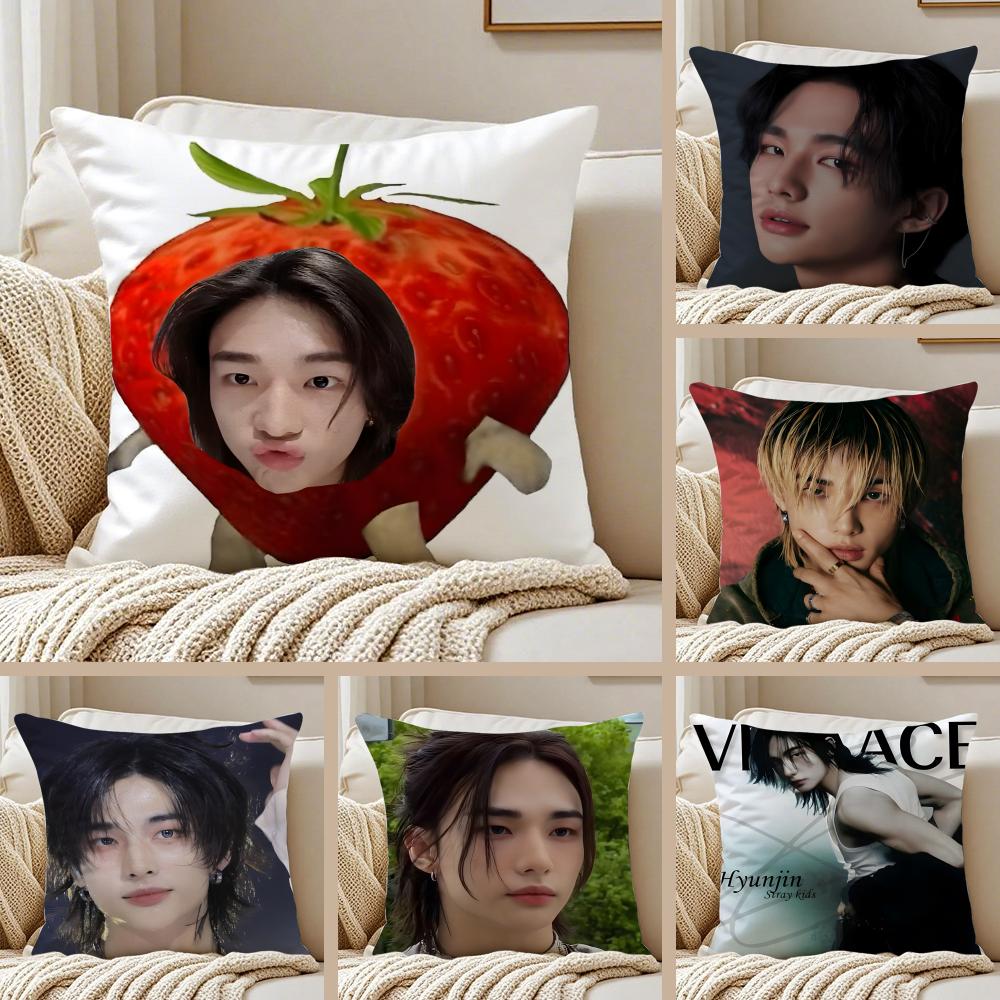 Person Idol HHyunjin Cushion Cover Pillowcase Antidustmite living Room Sofa Decor Cushion Room