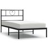 Vidaxl Metal Bed Frame with Headboard, Black, 80X200 Cm