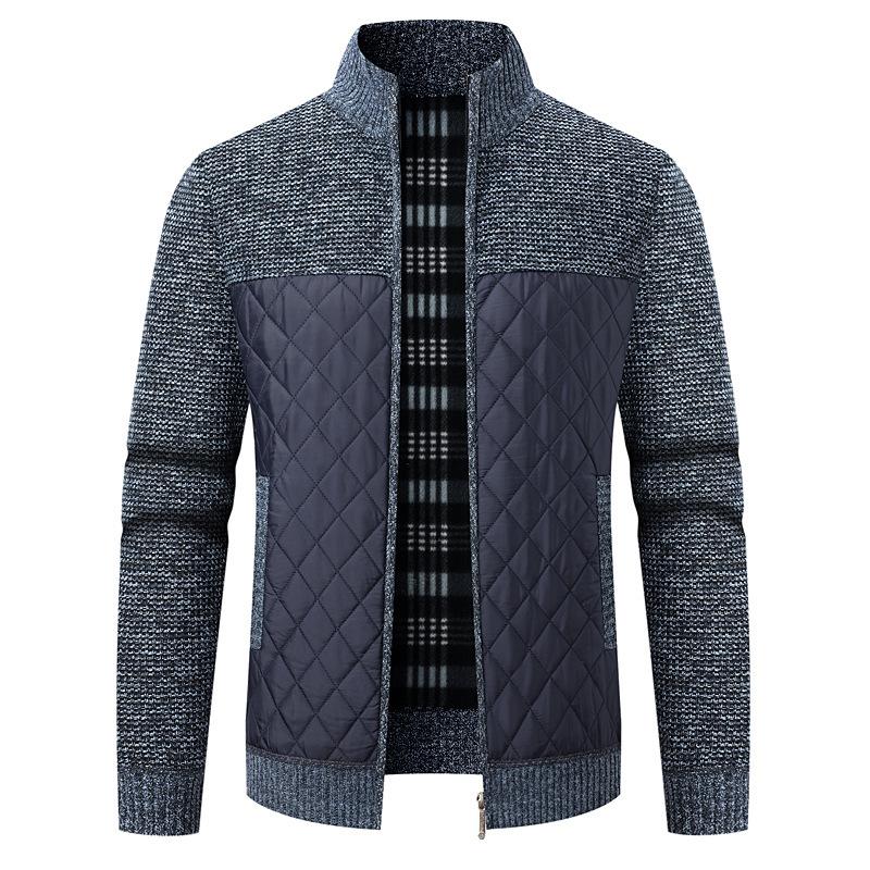 

Men s Autumn Slim Fit Stand Collar Zipper Jacket Solid Thick Warm Jacket 4XL