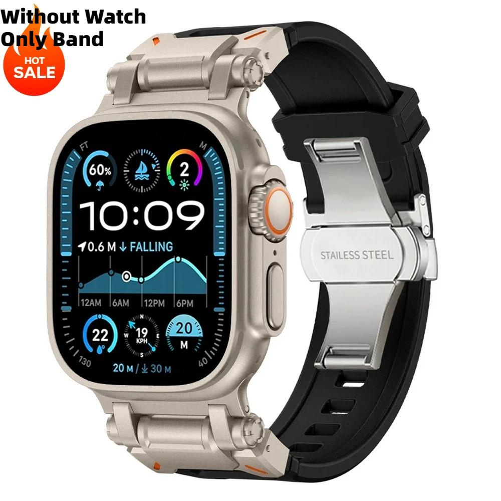 

Fold Buckle Silicone Strap for Apple Watch Ultra 3/2 49mm Series 11 10 46mm 45mm 44mm 42mm Band IWatch 9 8 7 6 SE3 5 4 Bracelet Series 3 2 1 42mm