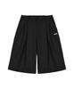 Nigaennikol Wide Two-Tuck Bermuda Pants_Black