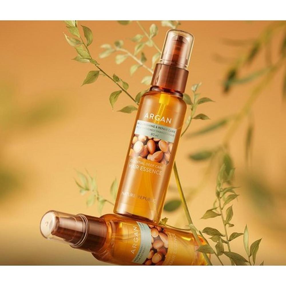 Nature Republic Argan Essential Deep Care Hair Essence 80ml – Argan Care, Smooth Finish, Korean