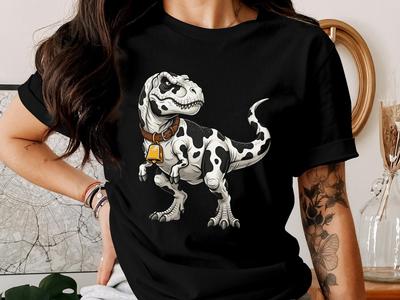 Cow Print T-Rex Shirt - Funny Cow Dinosaur Graphic Tee, Moo-Rex Western Aesthetic T-Shirt, Cowsaurus Shirt, Animal Print Jurassic Top