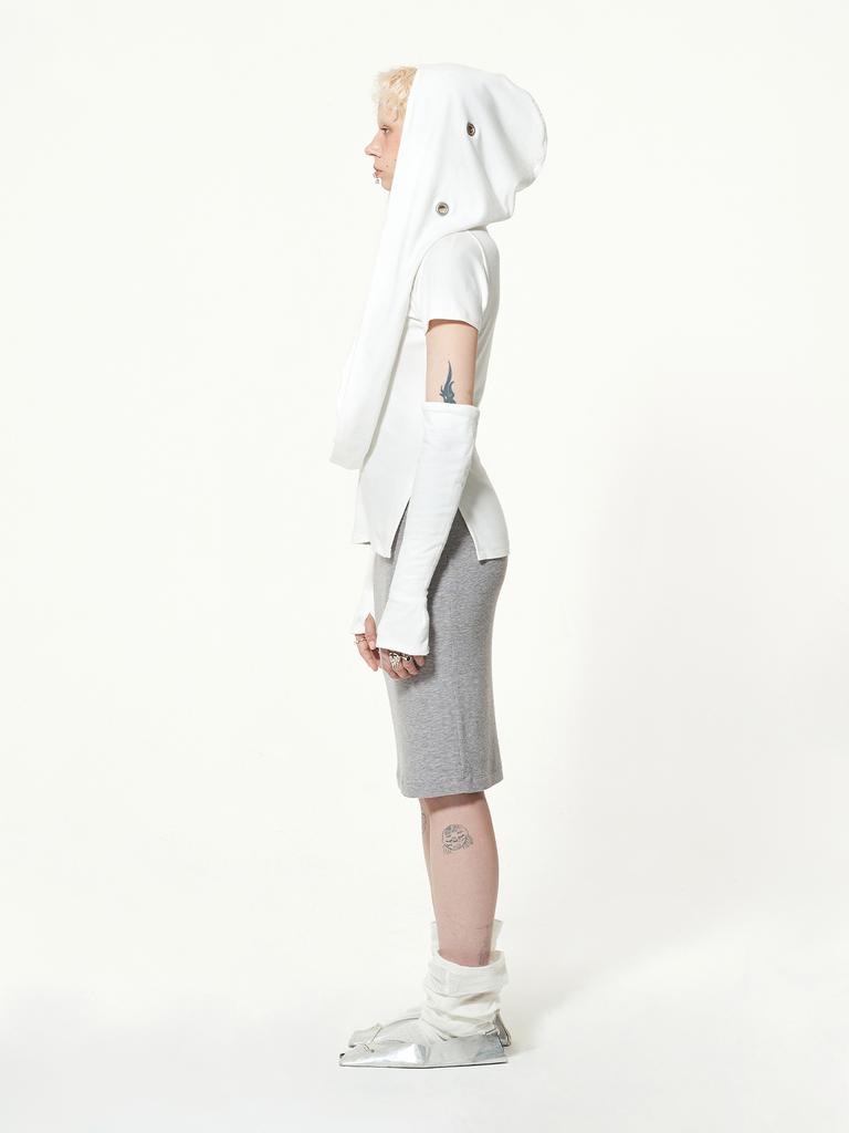 Okak Deriya-Eyelet Skirt (Gray)