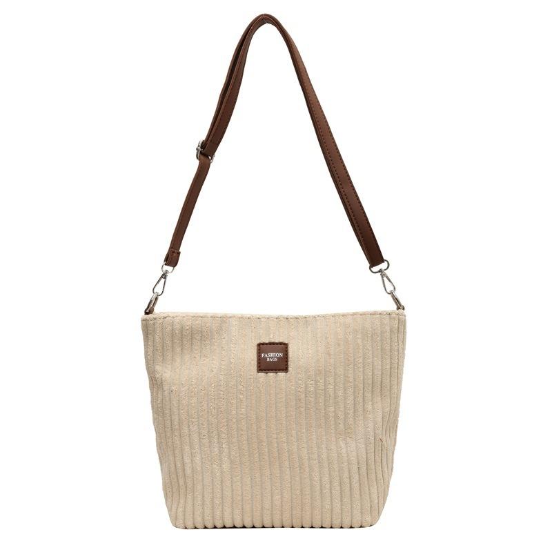 Export bag ladies 2025 new messenger large-capacity bucket bag corduroy soft-faced versatile shoulder bag