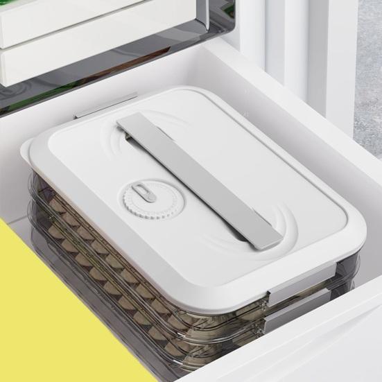 Cutie de găluște Recipient de depozitare cu mâner, de calitate alimentară, fără BPA, antiaderent, stivuibil, pentru gustări, cu capac.