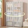 Assembled Bookshelves Multipurpose Cabinet for Clothes Dustproof Wardrobe Large-Capacity Organizer for Bedroom Living Room