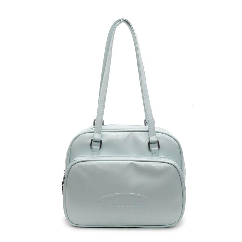 

Simple solid color casual backpack women s spring and summer new niche high-end shoulder bag versatile going out backpack синий