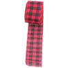 5m Christmas Wired Edge Ribbon Decorative Plaid Ribbon for Home DIY Gift Wrapping Crafts(Black Red )
