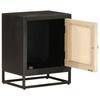 VidaXL Bedside Table, Bedside Cabinet with Legs, Nightstand, Bedroom Storage Furniture, Black Solid Wood 371999