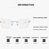 Metal Frameless Photochromic Anti-Blue Light Myopia Glasses Unisex High-Definition Comfort Eyewear Minus Diopter 0 To -4.0