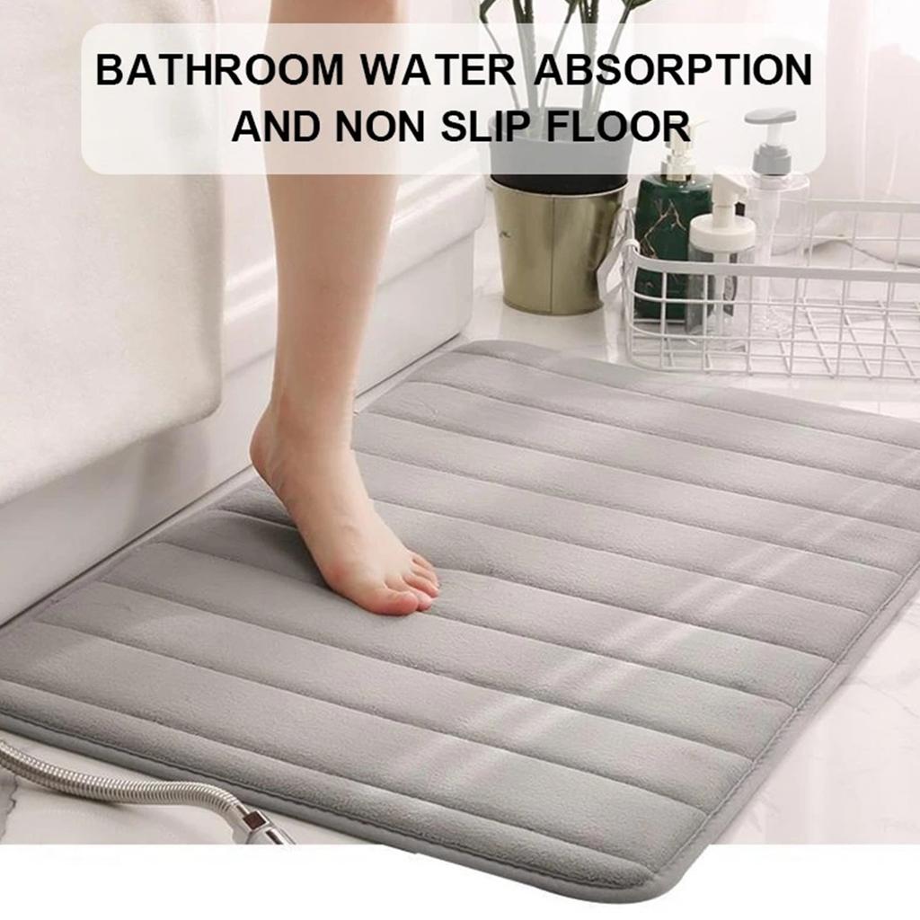 60 X 30cm Home Bath Mat Super Absorbent Bathroom Carpets Soft Memory Foam Non-Slip Rug Kitchen Bedroom Toilet Shower Floor Decor