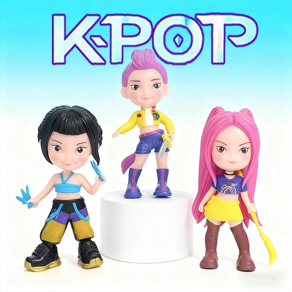 Kpop Demon Hunters Huntrix Figures Toy Collection - Derpys Tiger Rumi Mira Zoey Sussy - Figurine Ornament for Fans