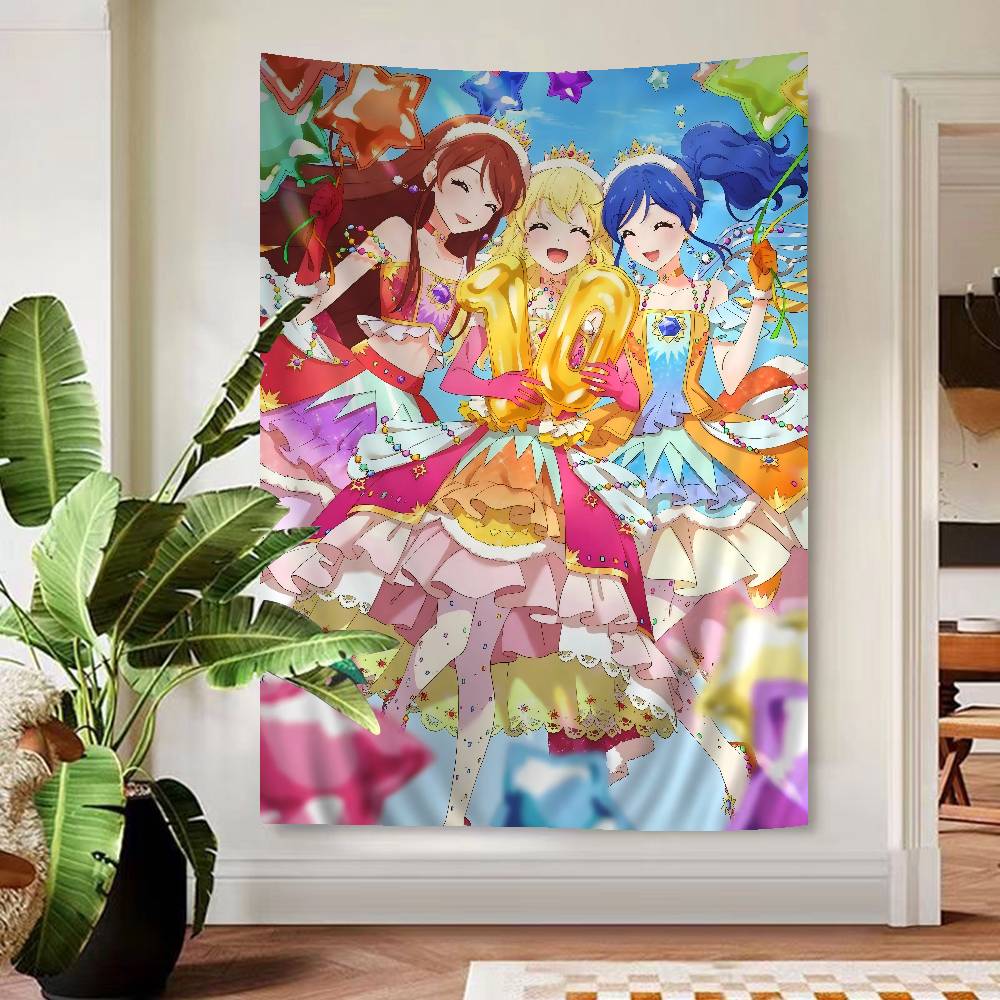 Aikatsu On Parade Anime Cartoon Tapestry Art Printing Japanese Wall Tapestry Anime Wall Hanging Home Decor
