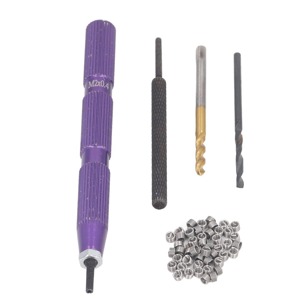 54 Pcs Thread Repair Kit M2x0.4x2D Inserts 304 Stainless Steel Thread Installation Tool