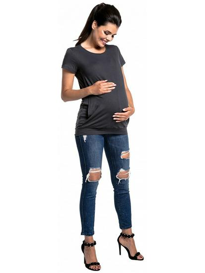 2019 European and American Style Round Neck Short Sleeve Maternity Nursing T-Shirt