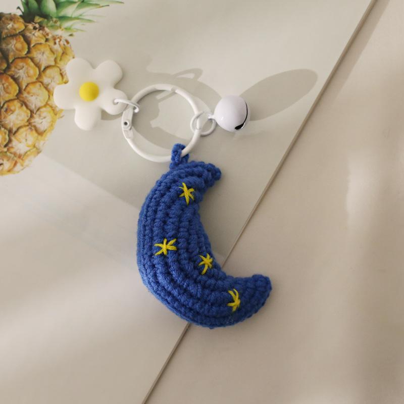 Handmaking Rainbow Crochet Keychain For Gifts Knitting Rainbow Keychain Cute Rainbow Pendant Keyring Custom Accessory