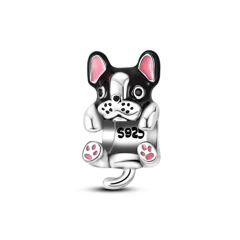 Charms Plata Puppy Bone Dog Paw Heart Copper Plated For Charms Copper Plated Original Bracelet For Jewelry Making