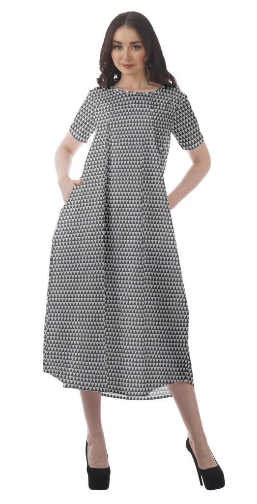 Moomaya Printed Sun Dresses Women Short Sleeve Cotton Flex Party Dress