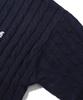 TRILLION Washable Boat Embroidery Cable Crew Neck Knit (Current Navy)
