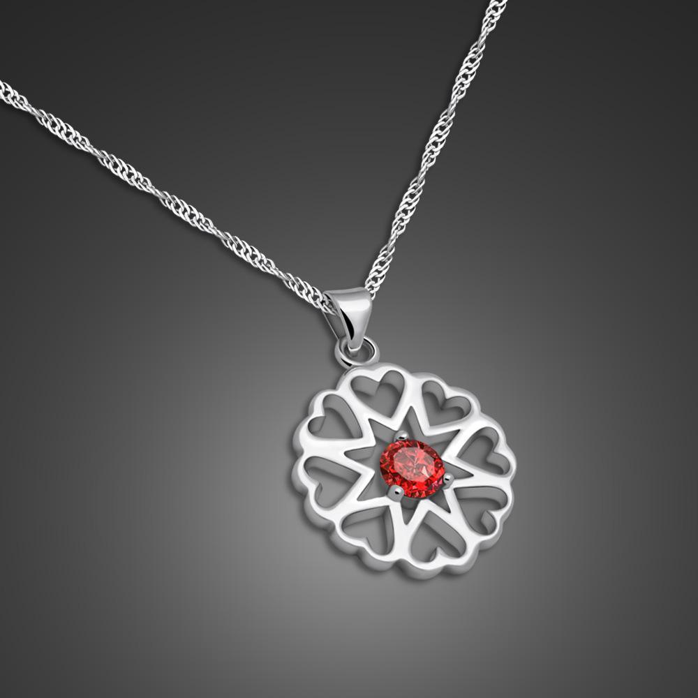 

Diy Wish Platinum Plated Necklace Women S Clavicle Chain Heart Flower Pendant