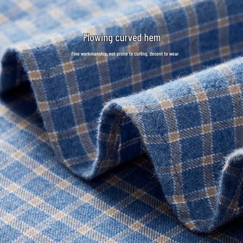 Shanshan Men's Brushed Cotton Long Sleeve Warm Shirt