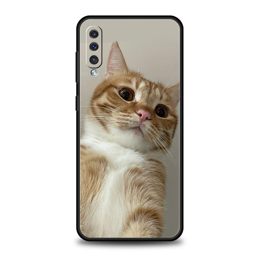 Kawaii Love Cat Phone Case For Samsung Galaxy A56 A36 A26 A34 A17 A16 A06 A14 A12 A54 A72 A70 A24 A22 A20e A52 A50 A40 A32 Cover