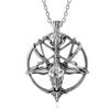 Baphomet Goat Head Pendant Necklace Inverted Pentagram Sigil Laveyan Satanic Jewelry Gothic Accessory